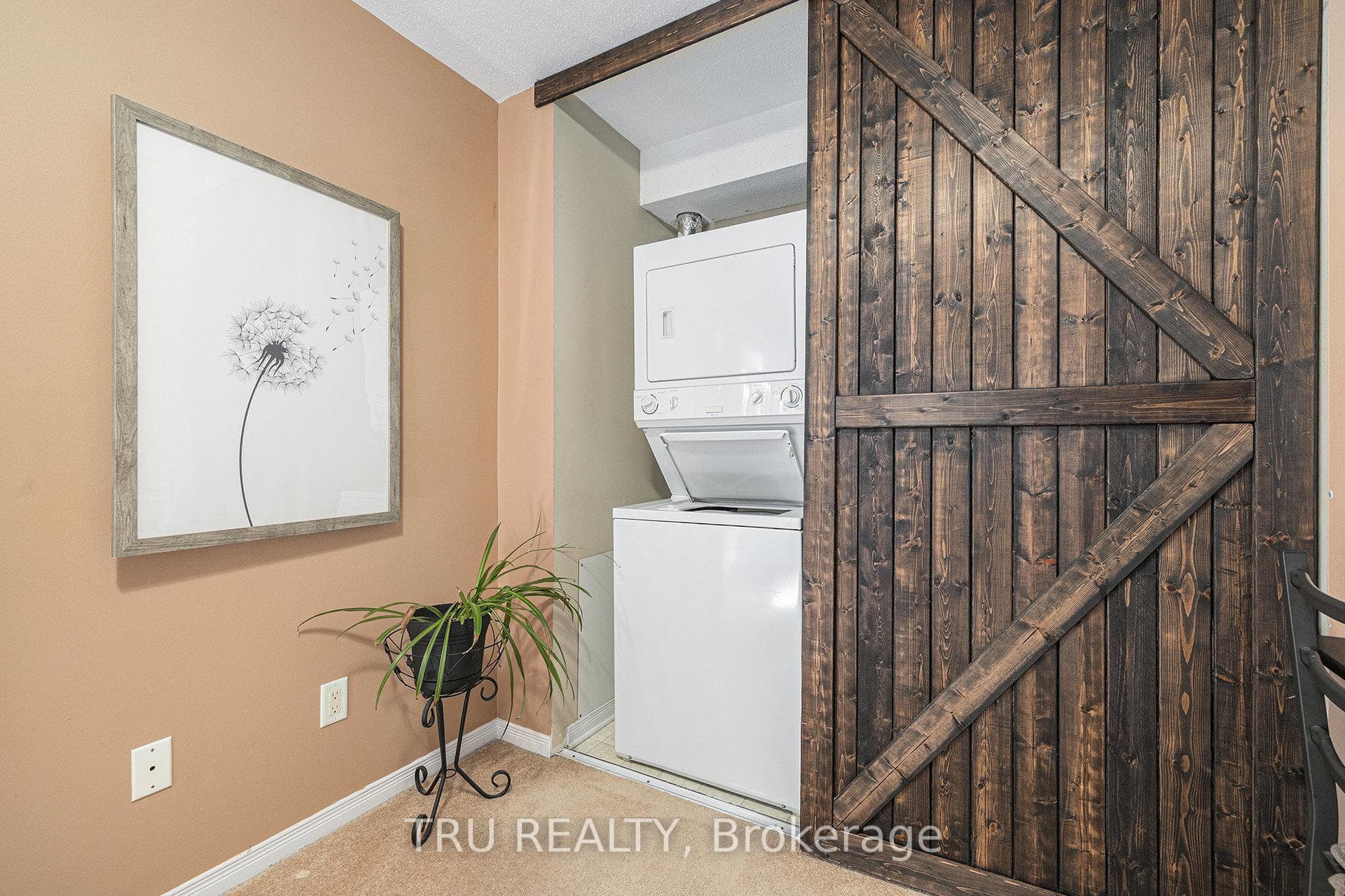 Washer-dryer in lower level family room