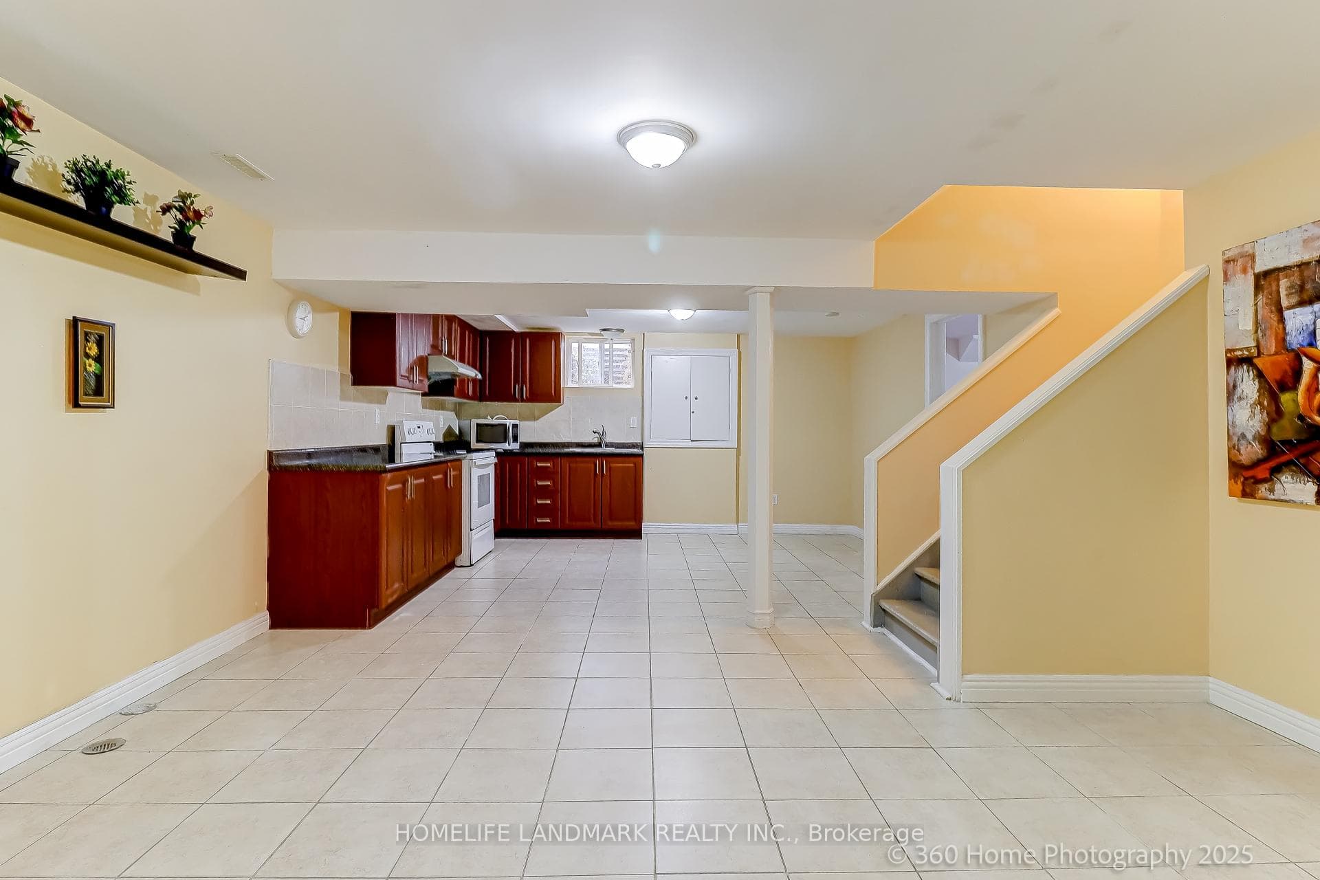 Living Area W Kitchen, Basement