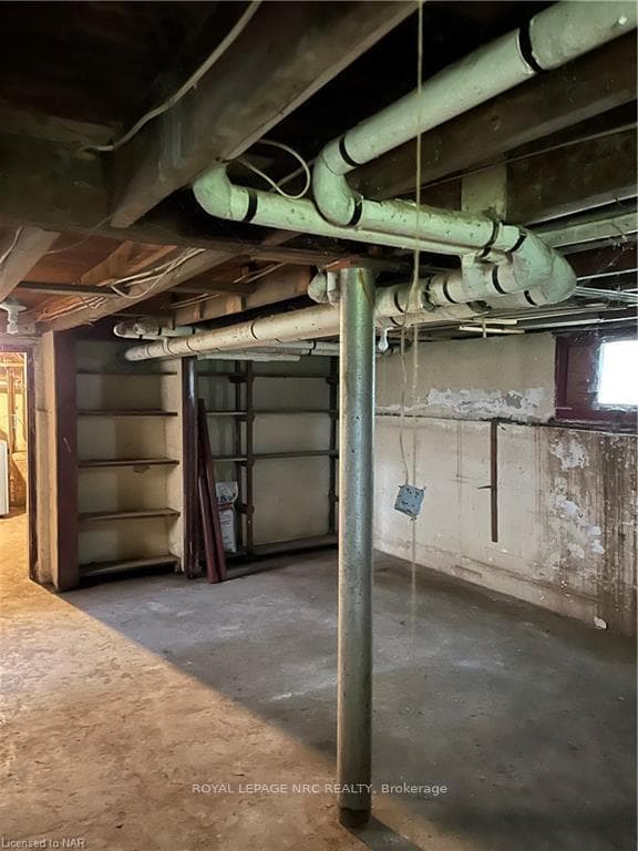 Unfinished basement.