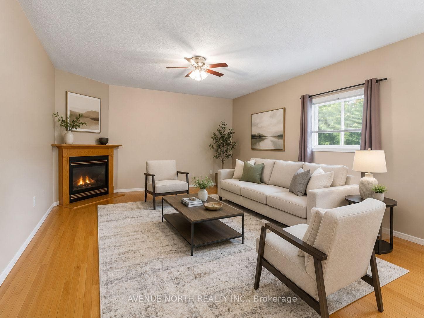 Virtualy staged Main Floor Living Room