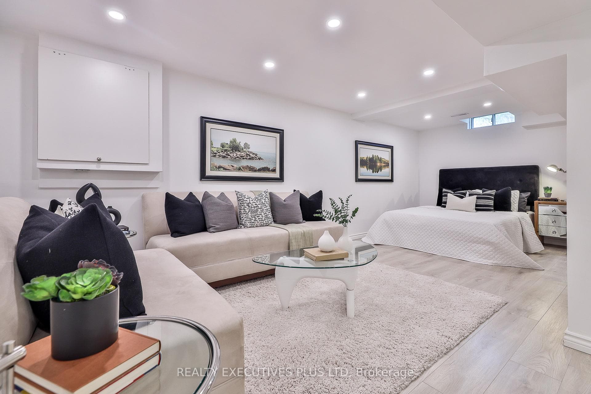 L-shaped basement offers multi-use options