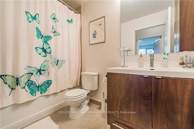 Clean updated bathroom