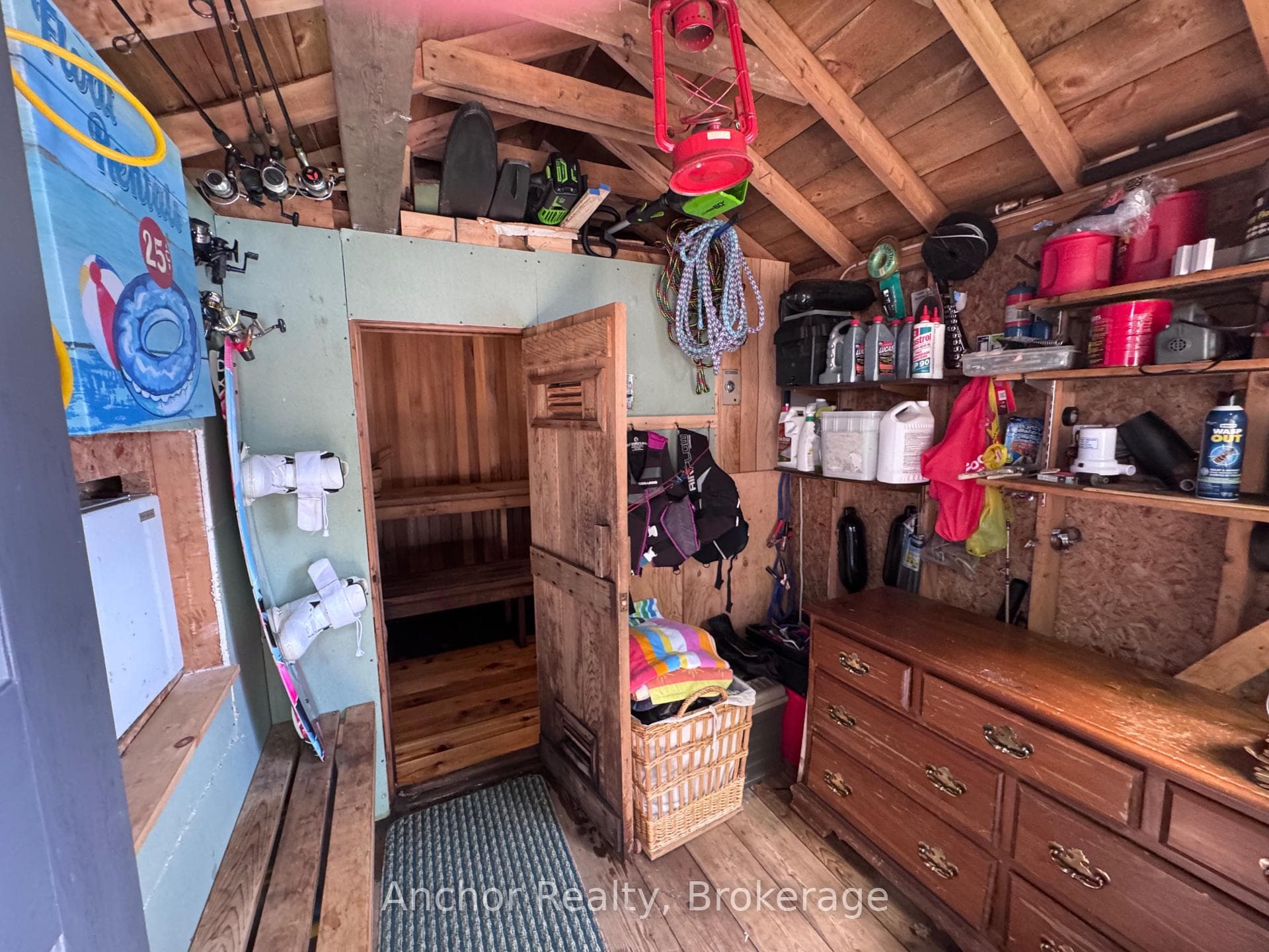 Sauna, shower and storage