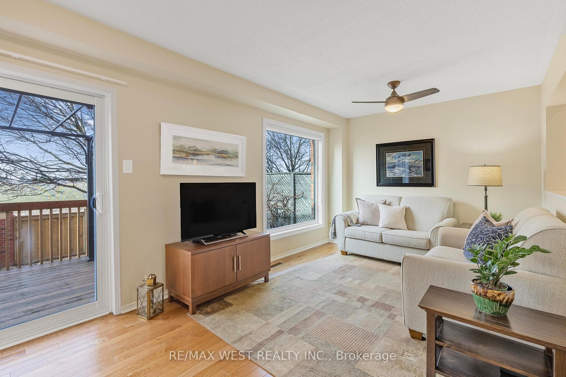 Large picture window and walk-out to Deck