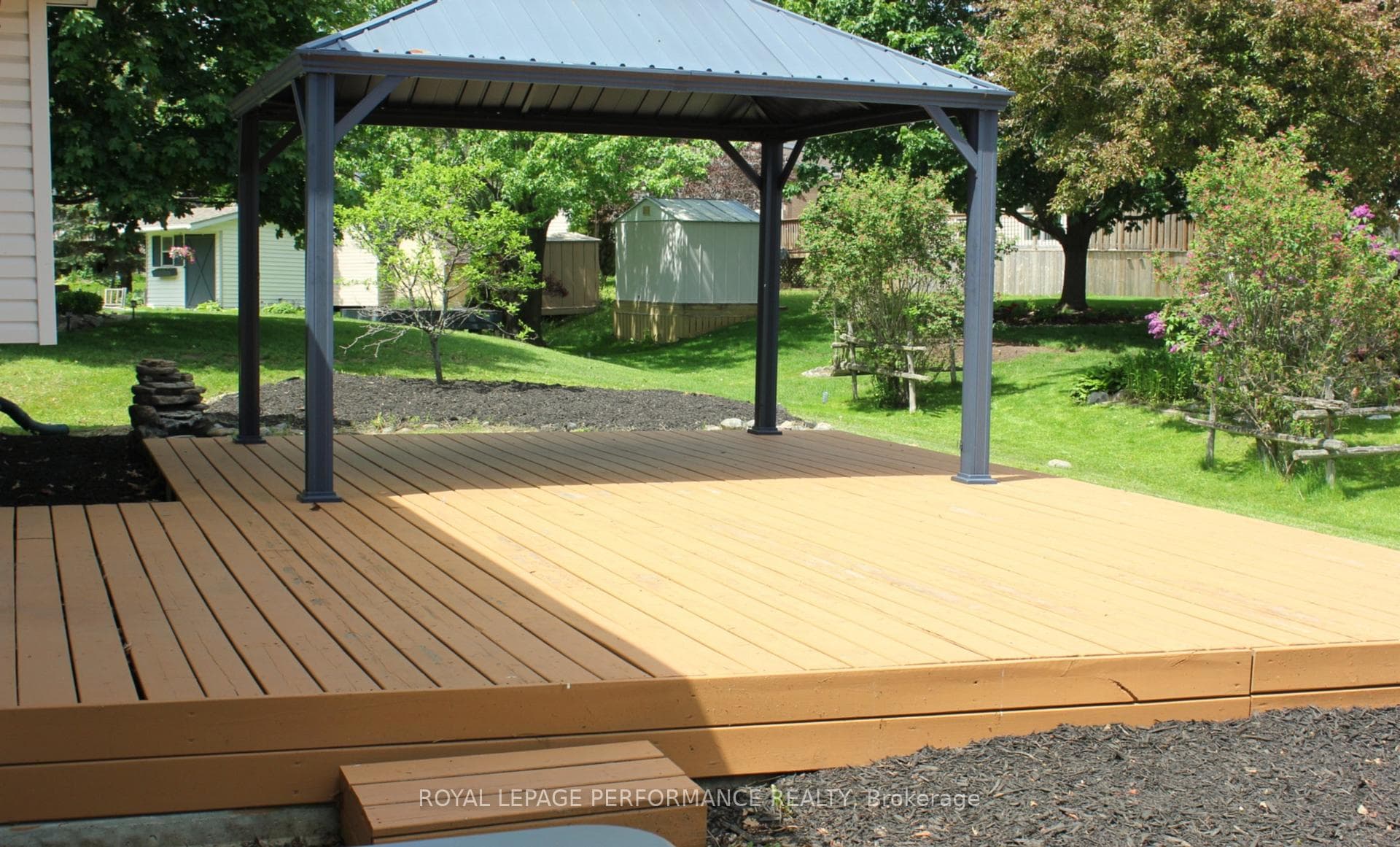 Large Deck with metal gazebo