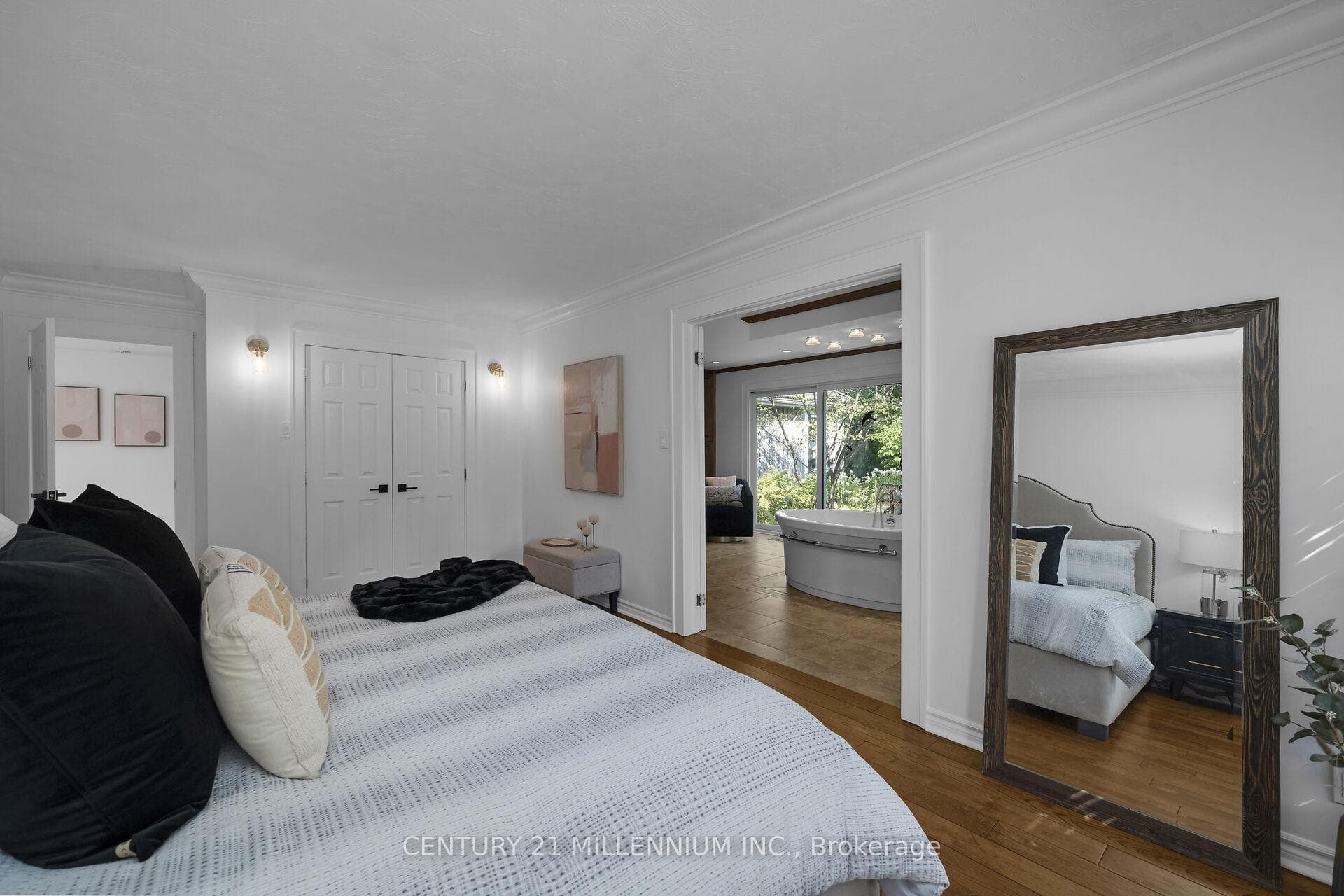 Hardwood flooring with walk in closet