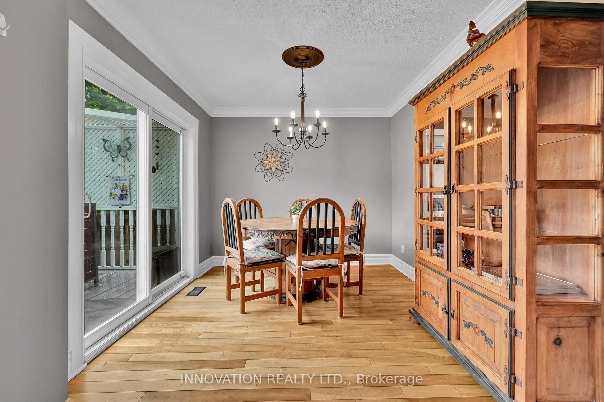 Dining room with access to patio and kitchen