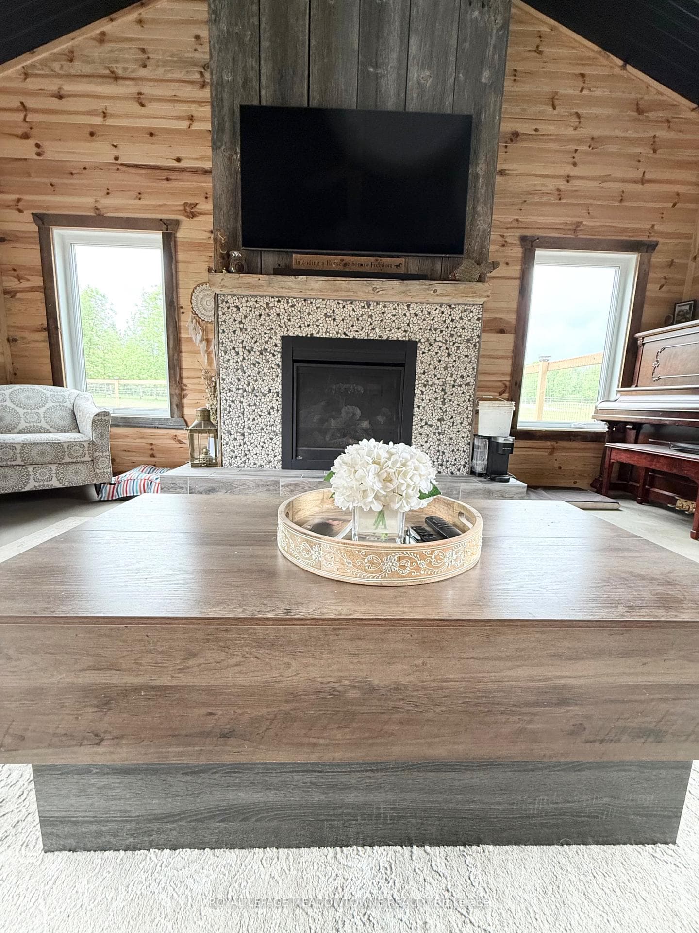 Stone Face Fireplace
