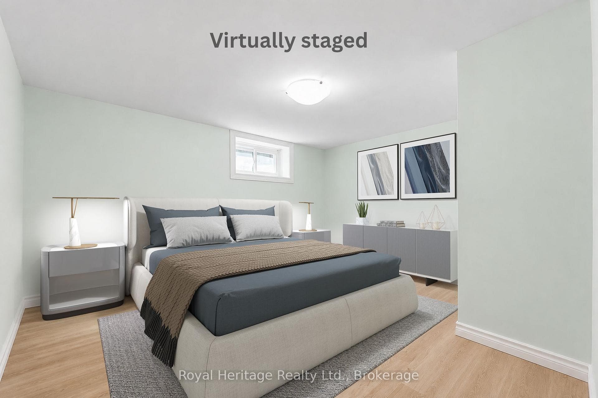 Virtually staged third bdrm, basement