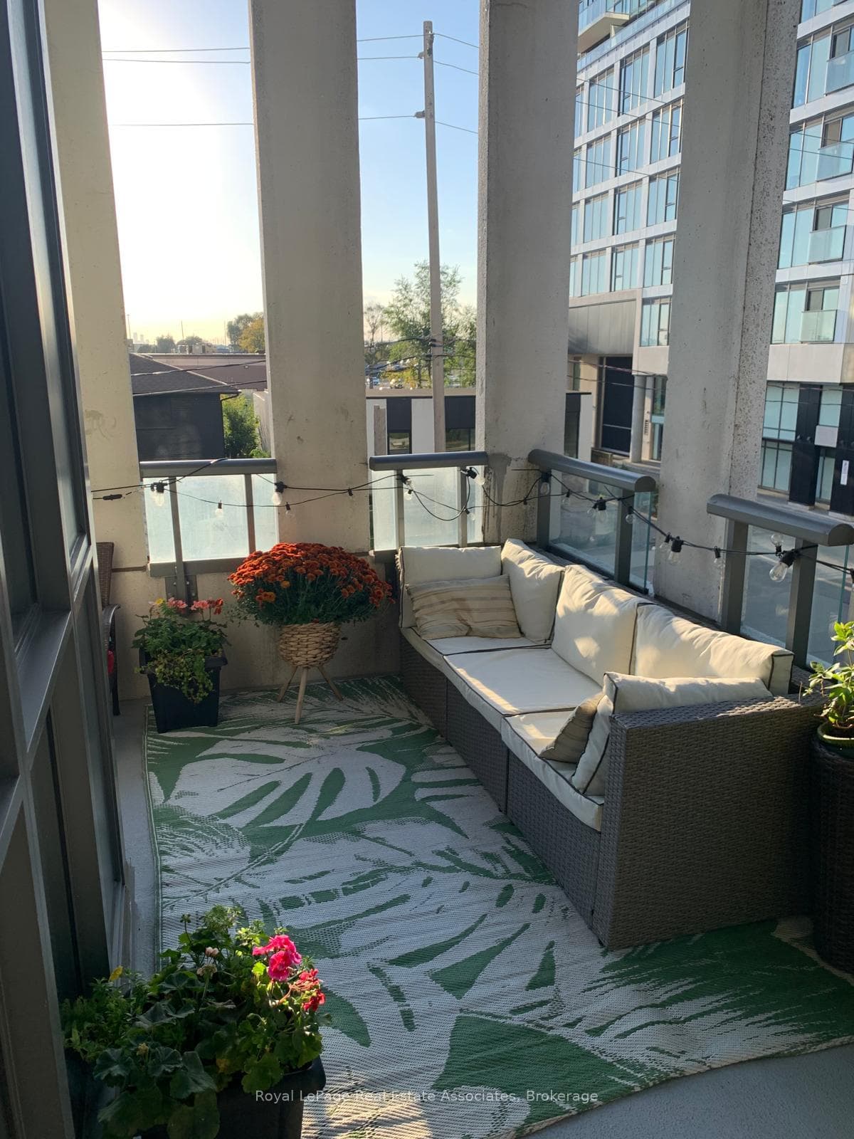 A corner unit with a wrap around balcony