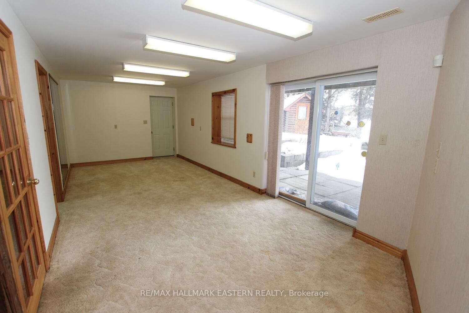 Basement Rec-Room with walkout to water