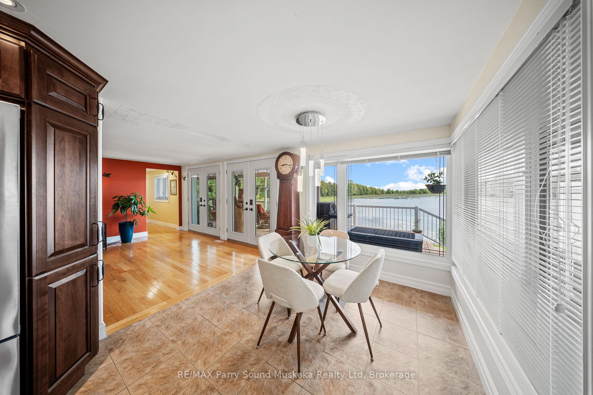 Dining area with lake views