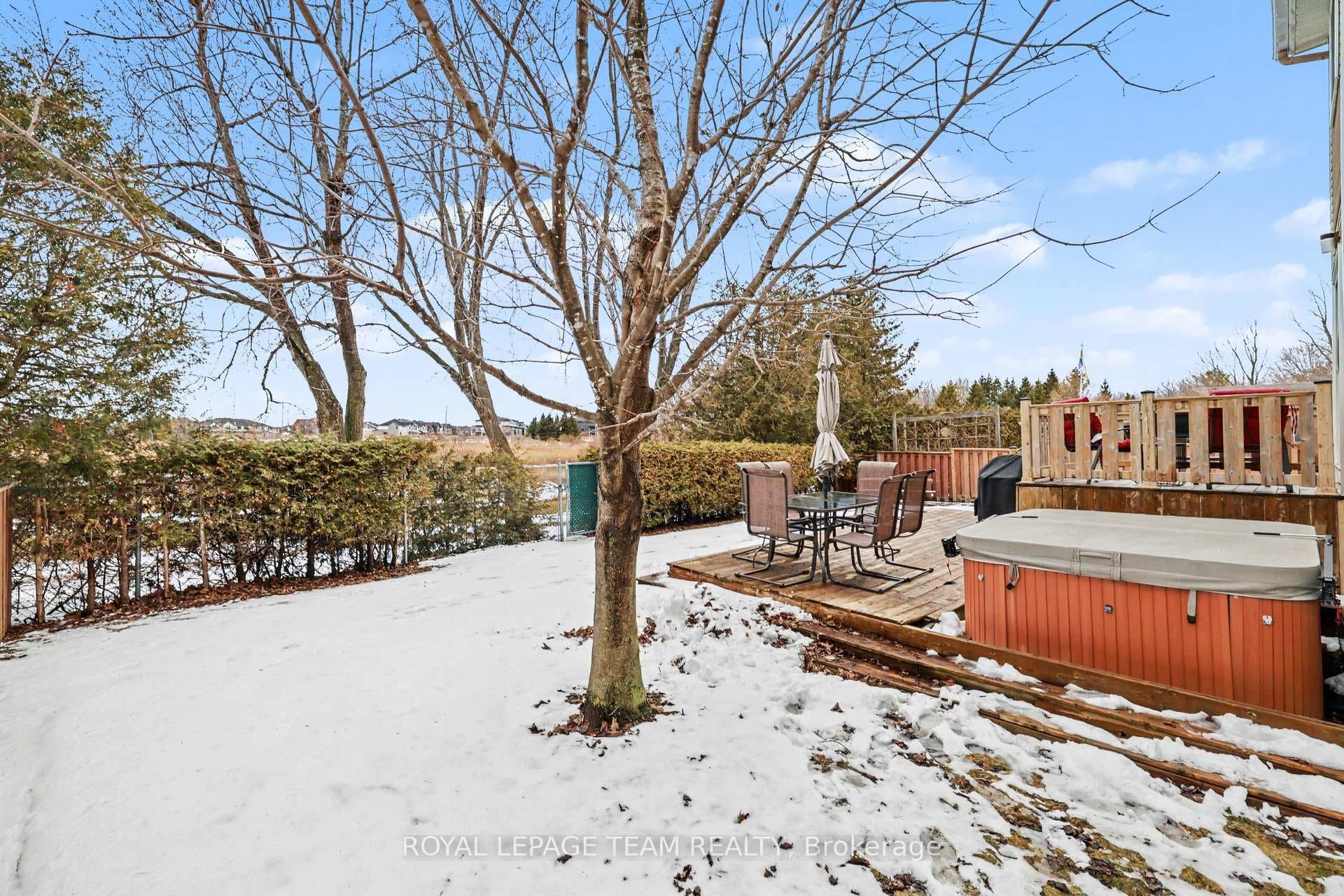 Large backyard in the winter