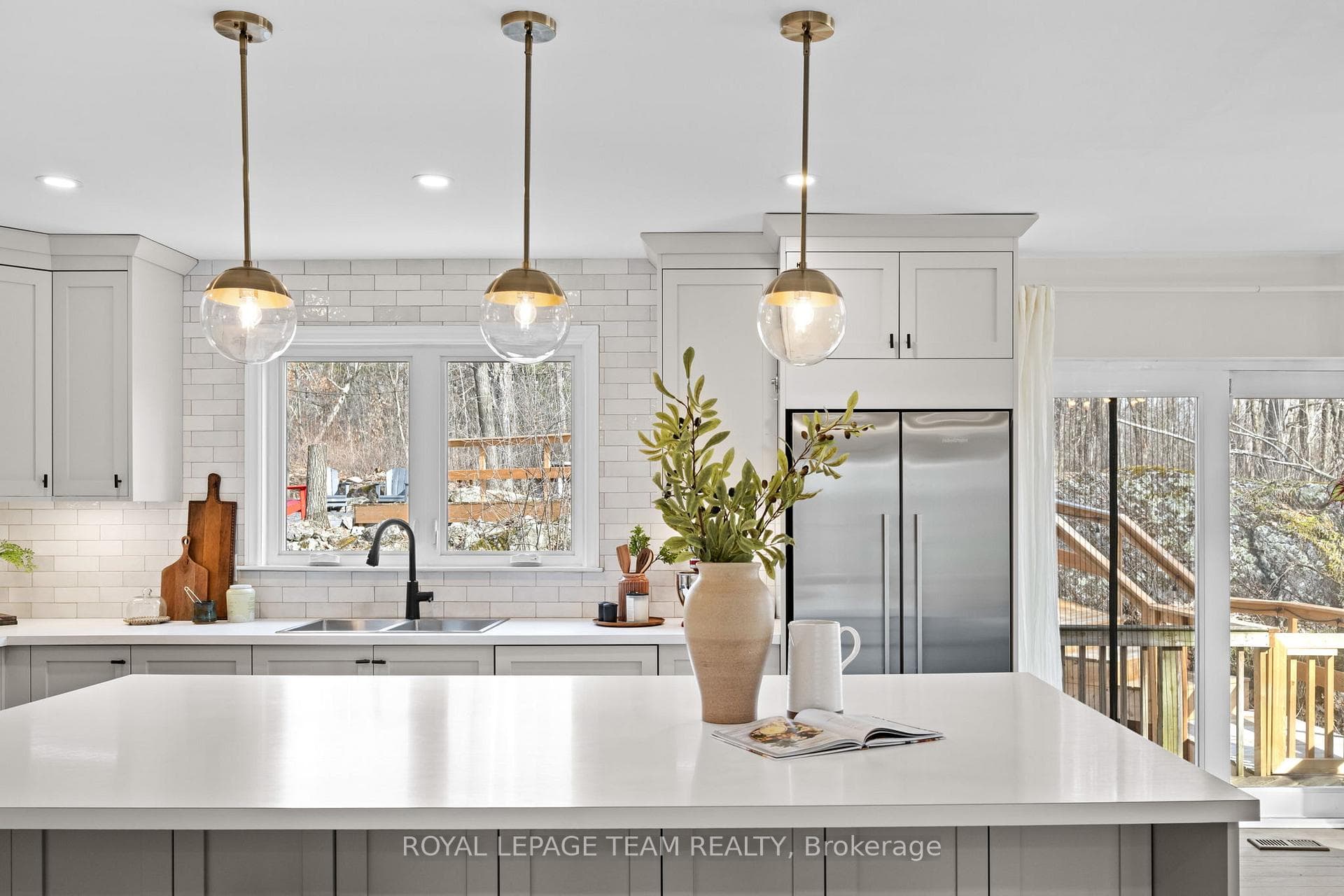 Kitchen with view to backyard