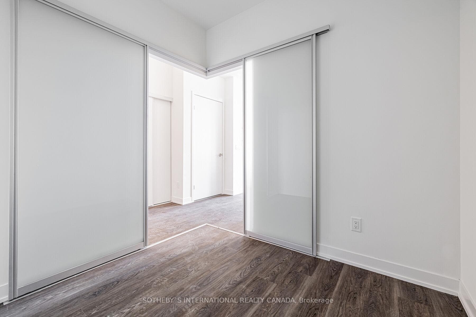 Den with sliding doors