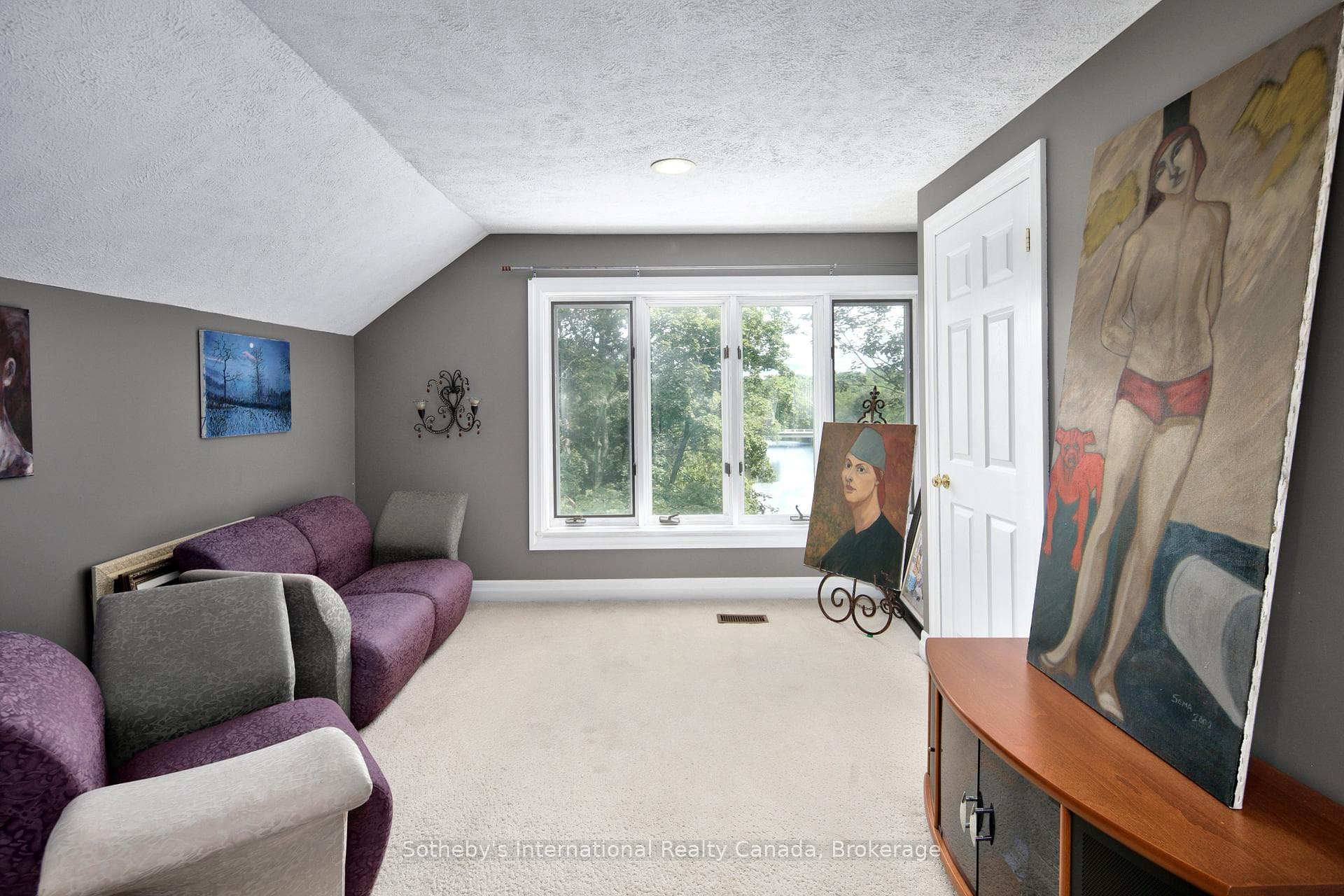 Loft area with views of the river
