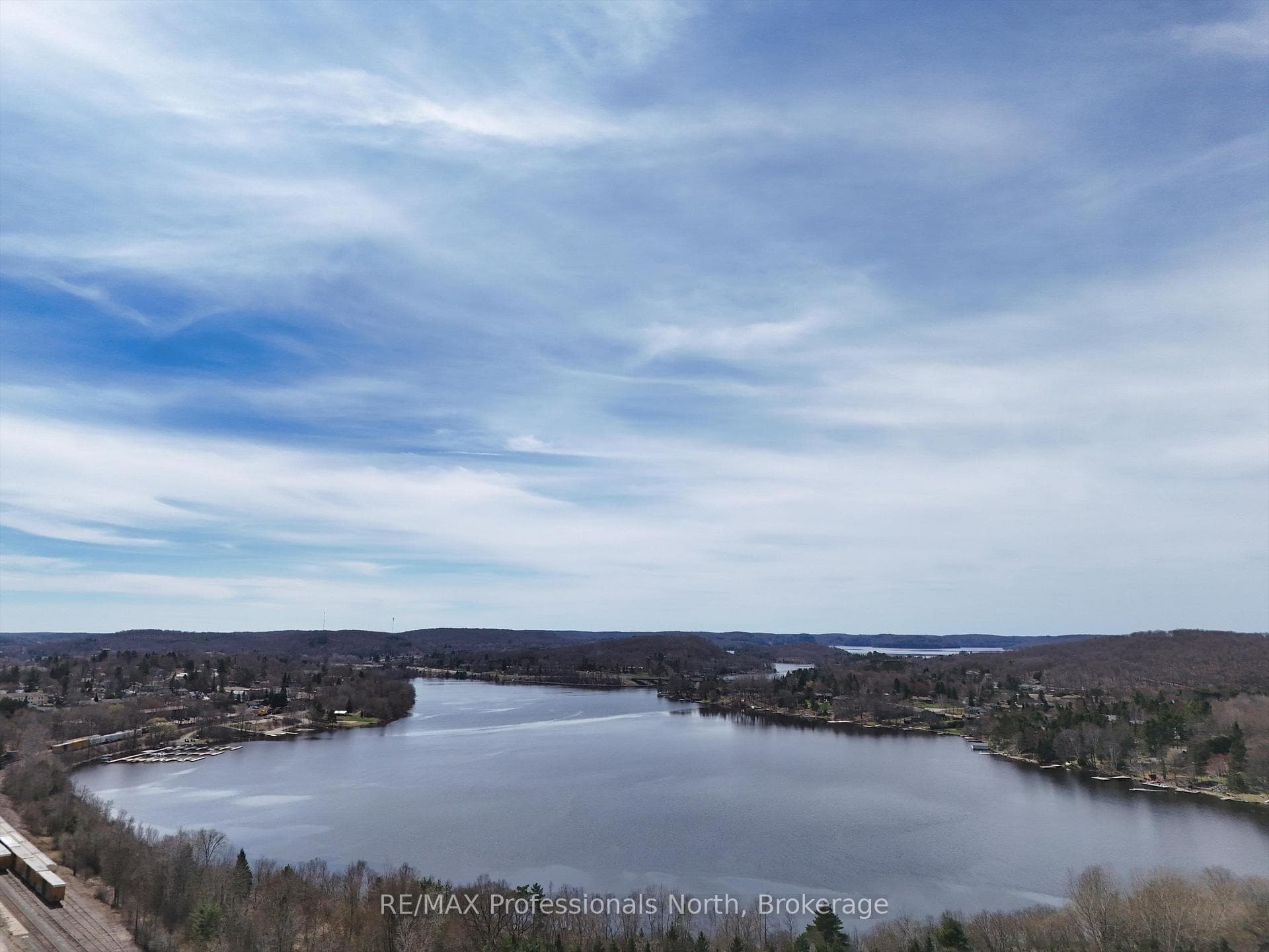 Overhead view of nearby Lake Vernon