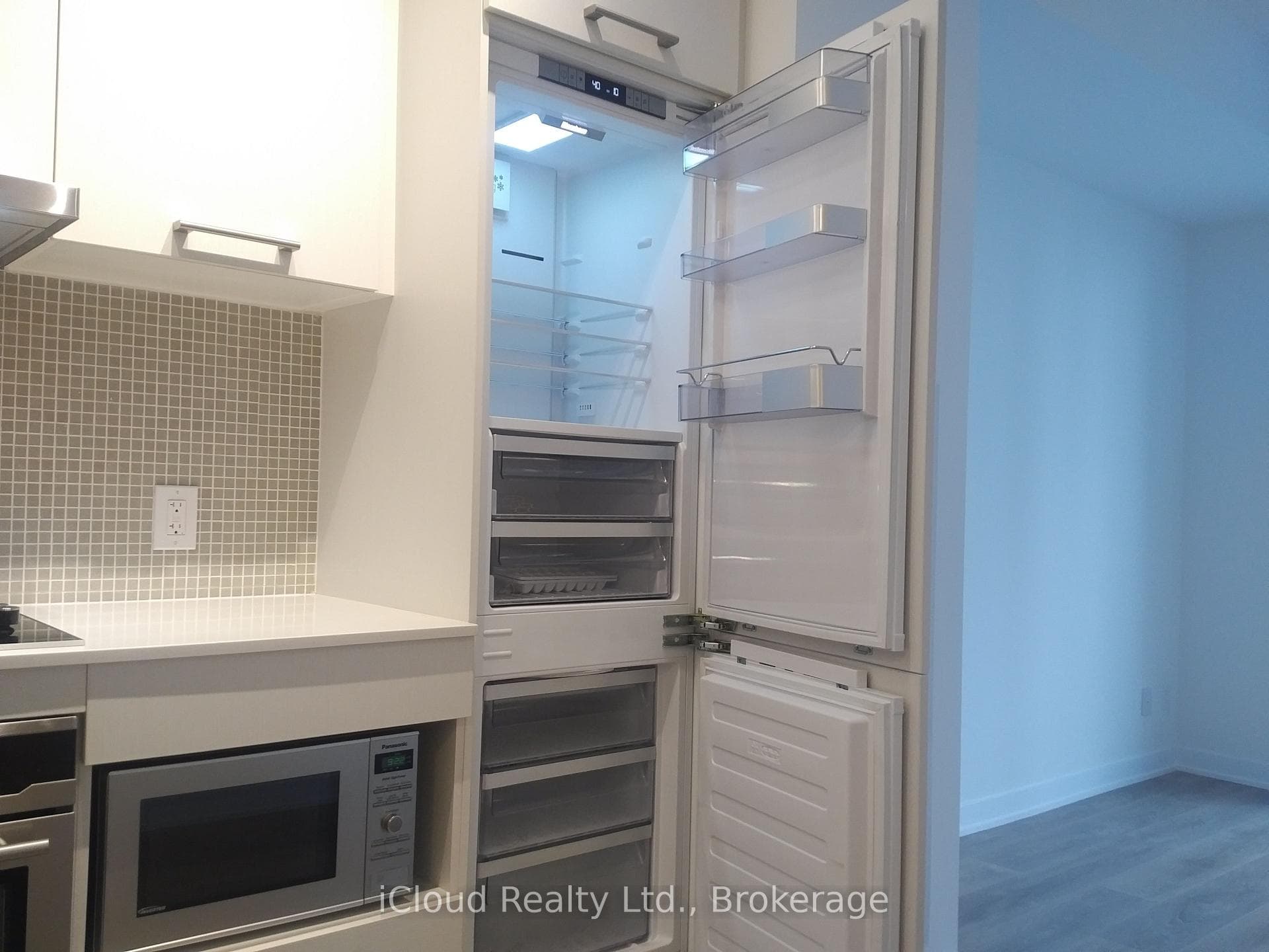 Kitchen with Built-In Fridge