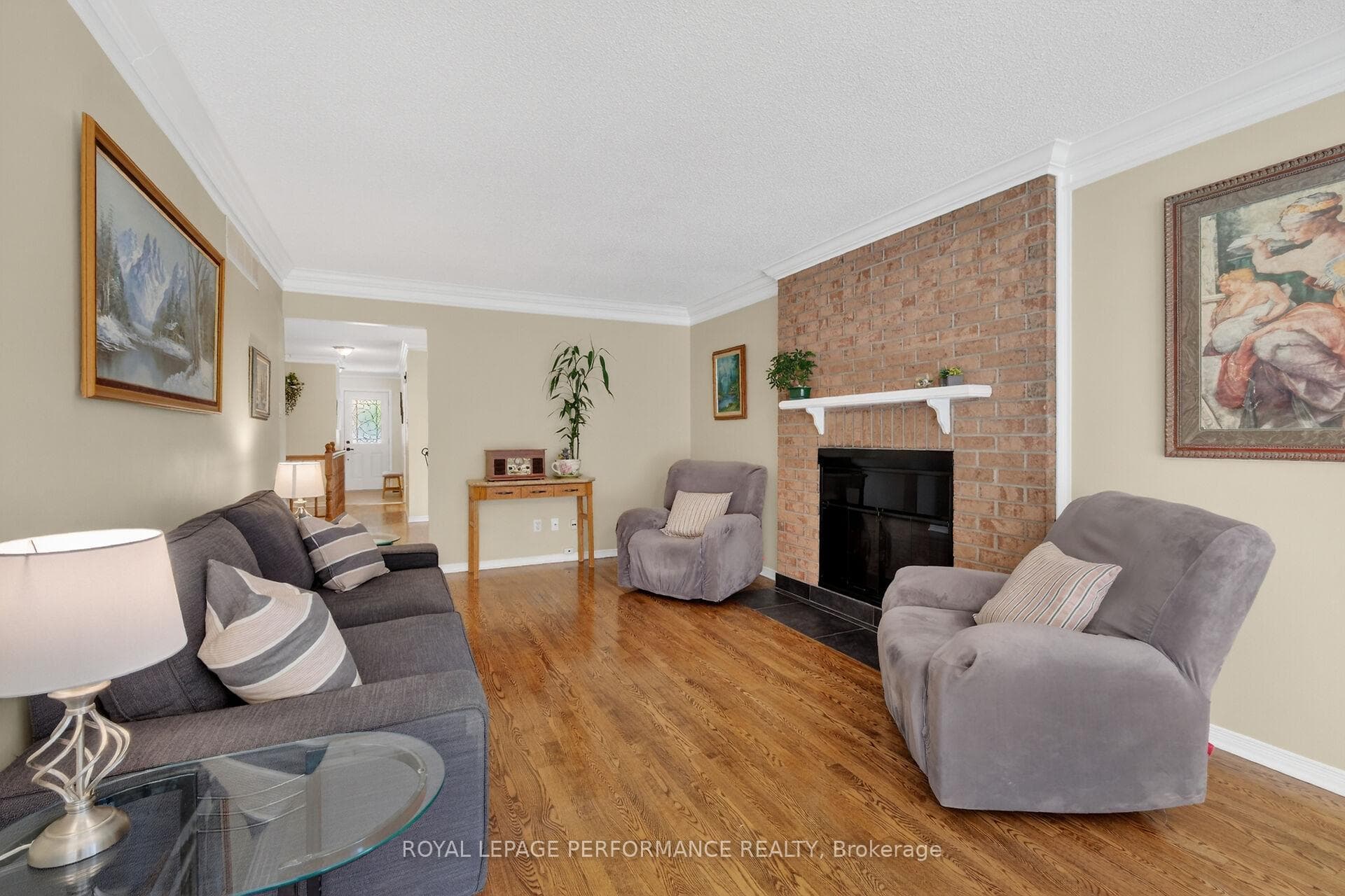 Spacious Living Room featuring a Gas Fireplace