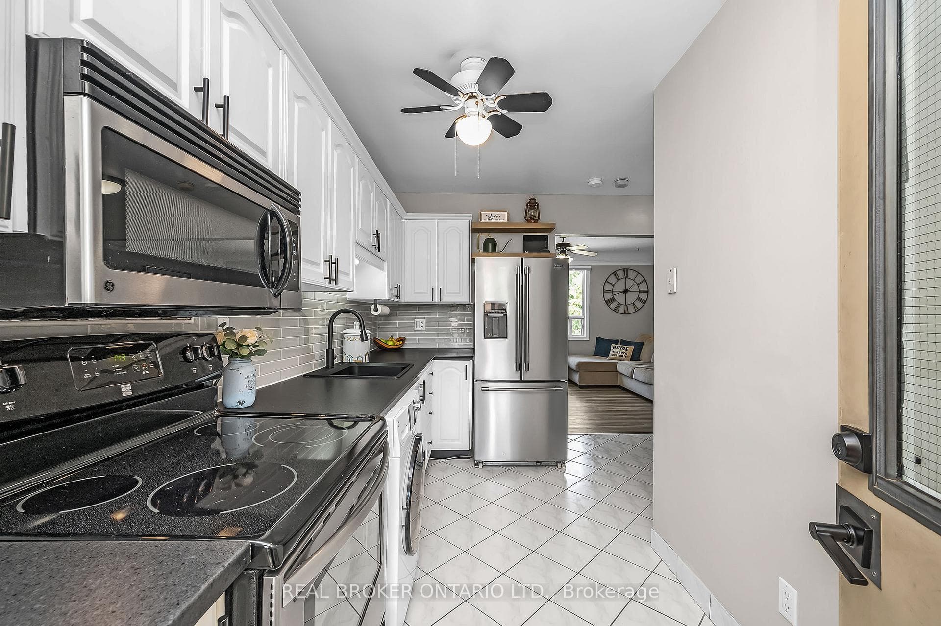 View from exterior door leading out of the kitchen