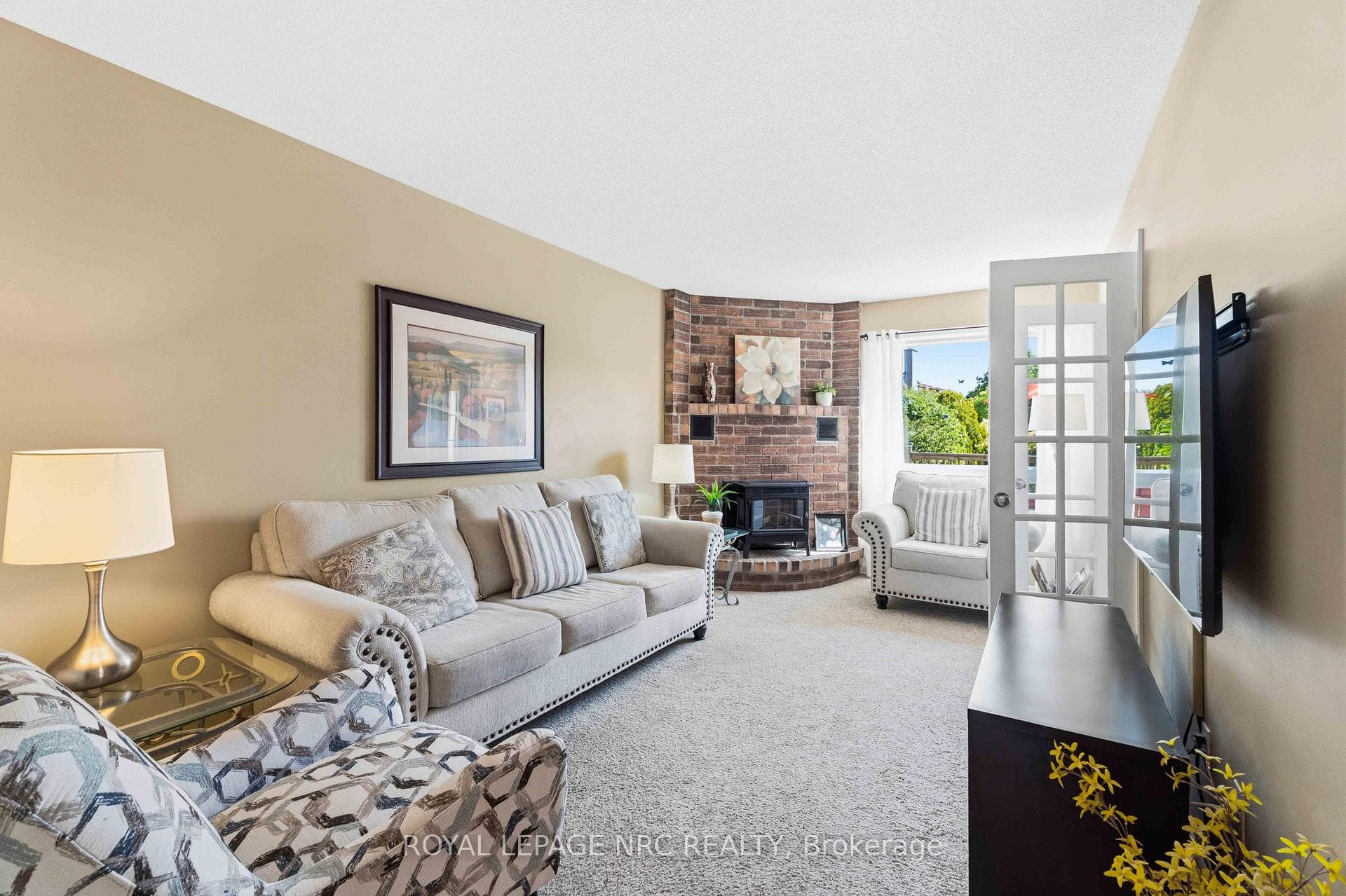 french doors open to dining area