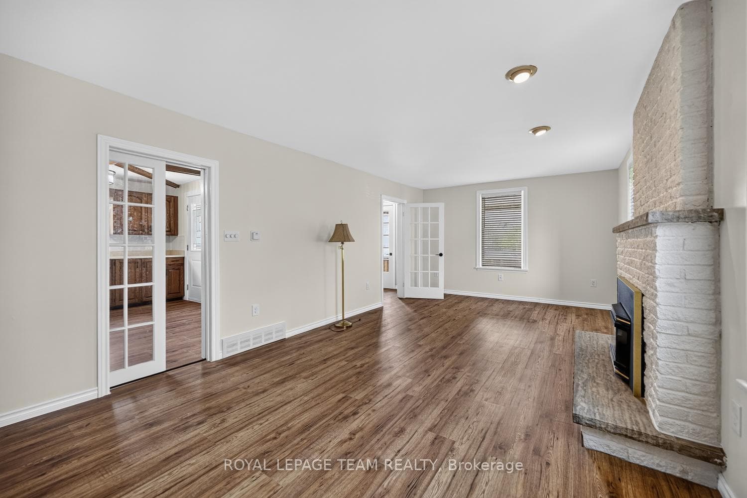 Pocket french door closes to kitchen