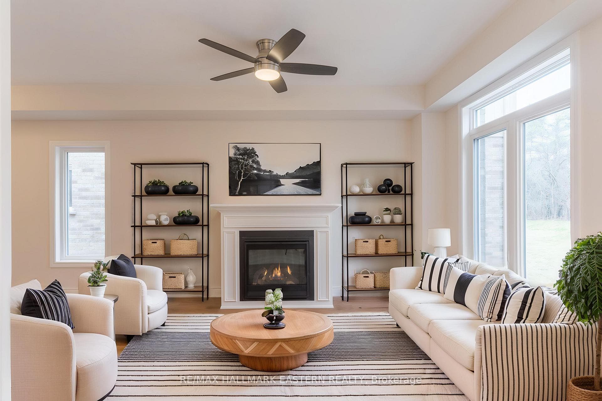 Living Area with Natural Gas Fireplace