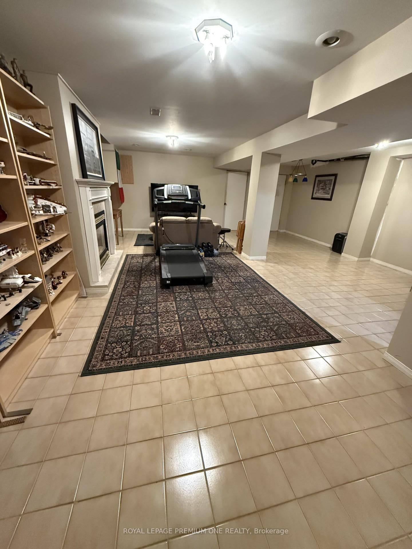 Finished Basement, Rec area with gas fireplace.