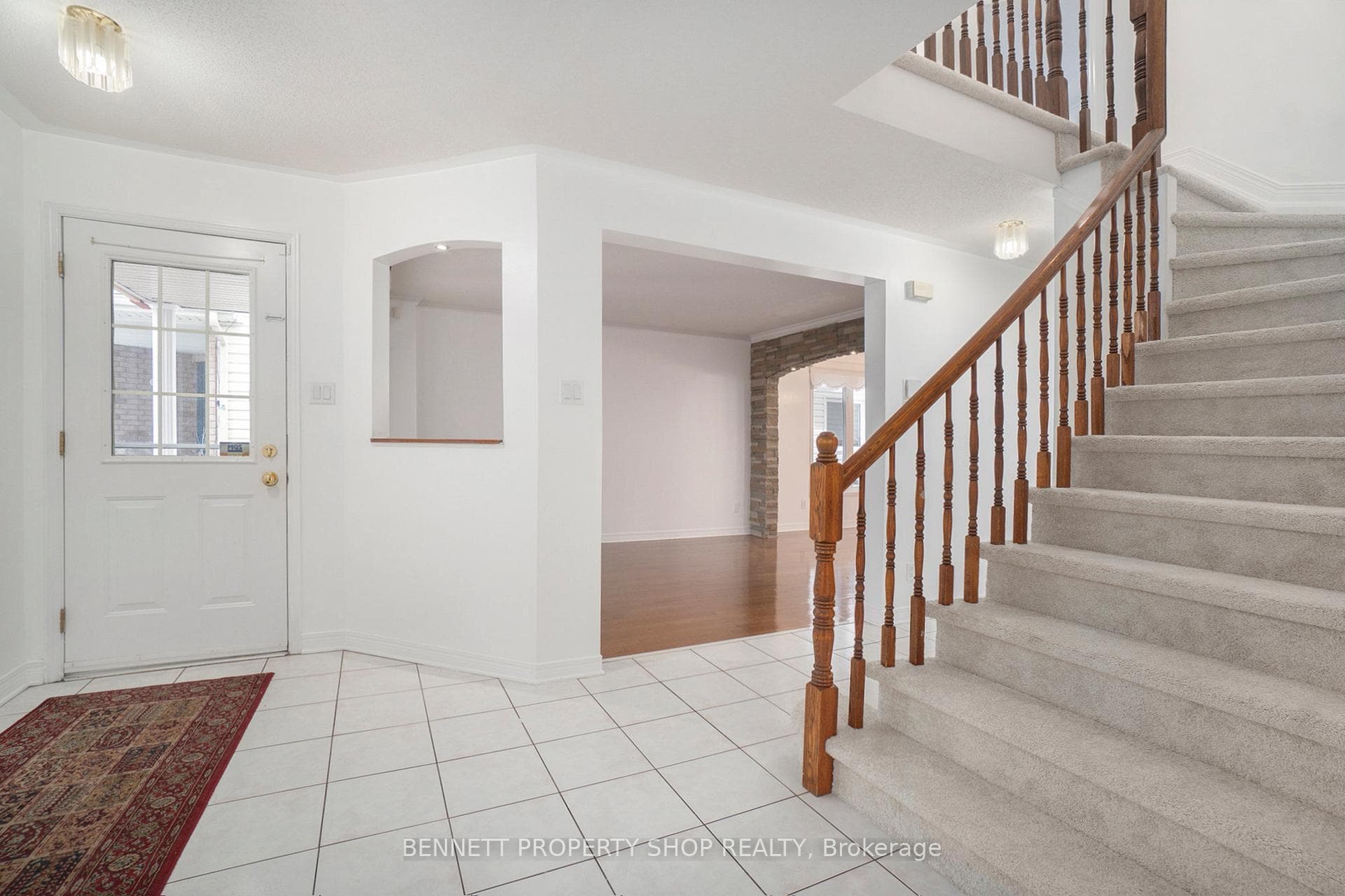 Spacious entrance, powder room & front room office