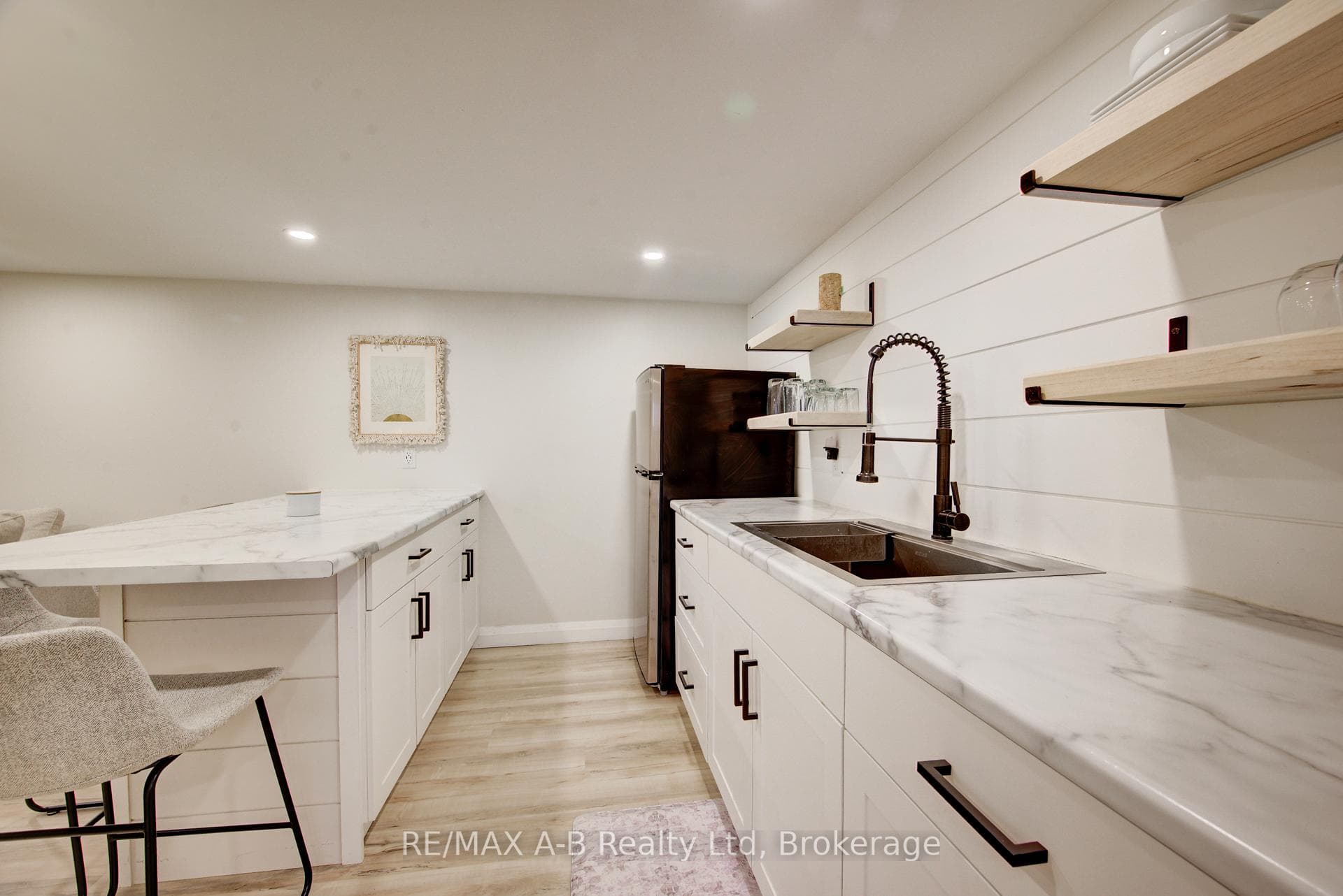 basement bar or kitchenette for an in law suite
