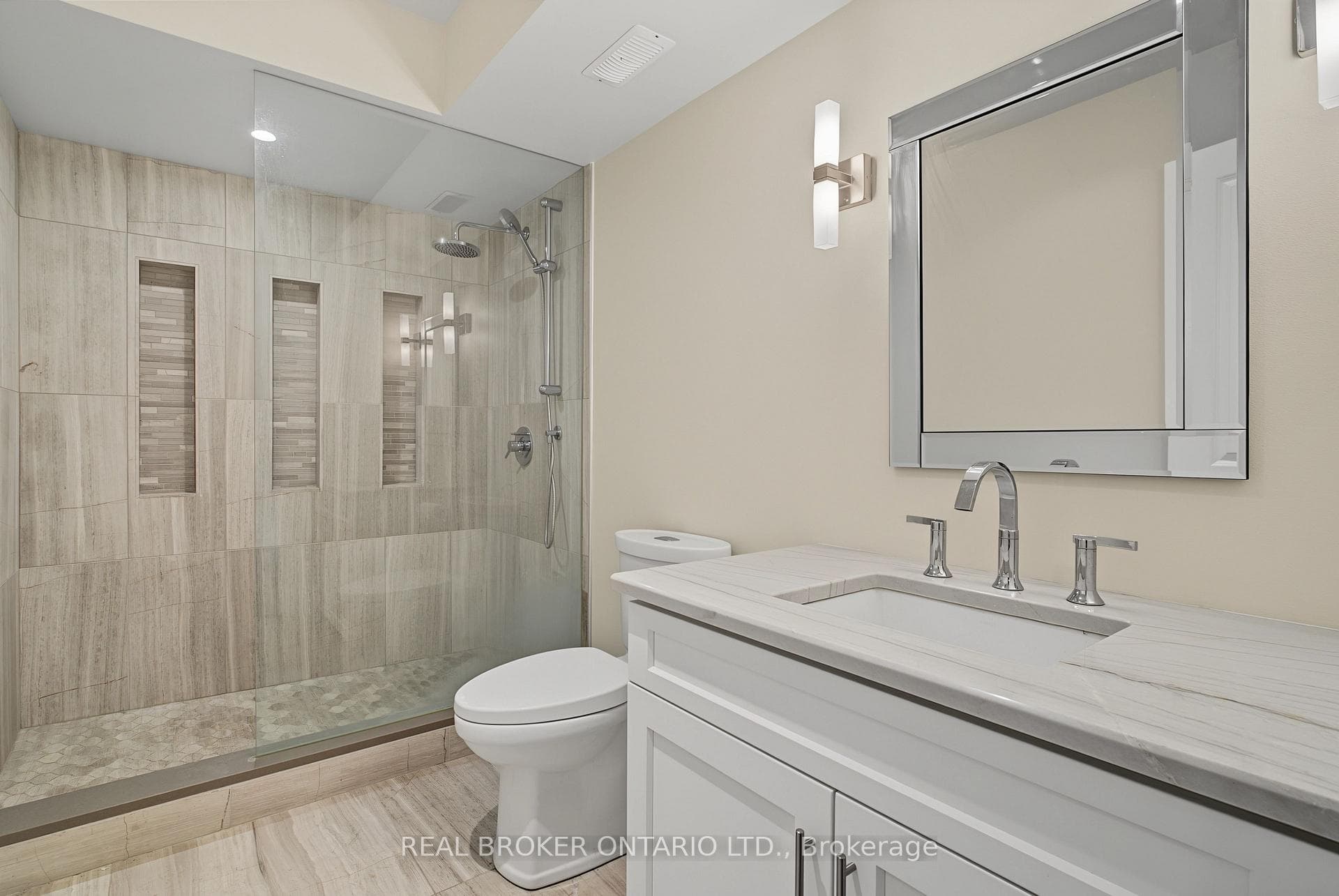 Custom Lazer Cut Tiles In Shower