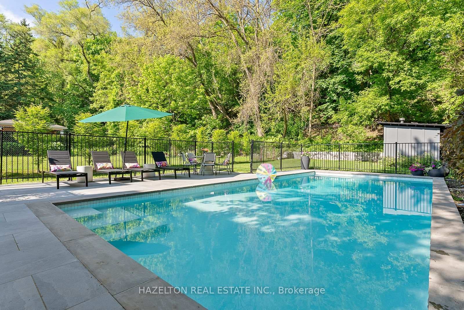 glorious fenced inground pool