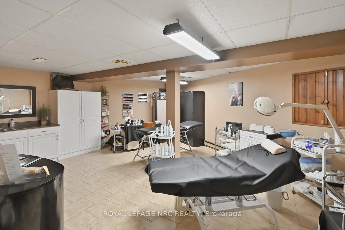Home spa currently set up in basement bonus room