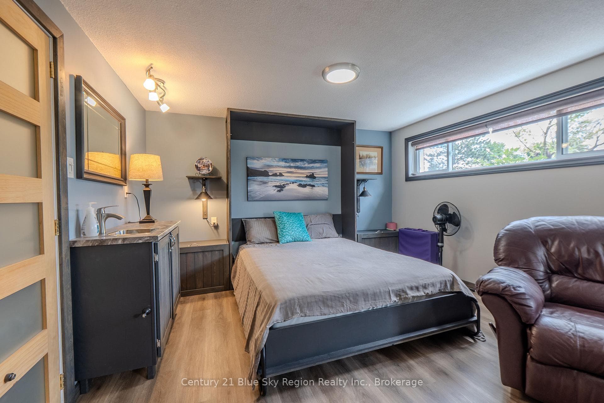 Murphy bed in rec room