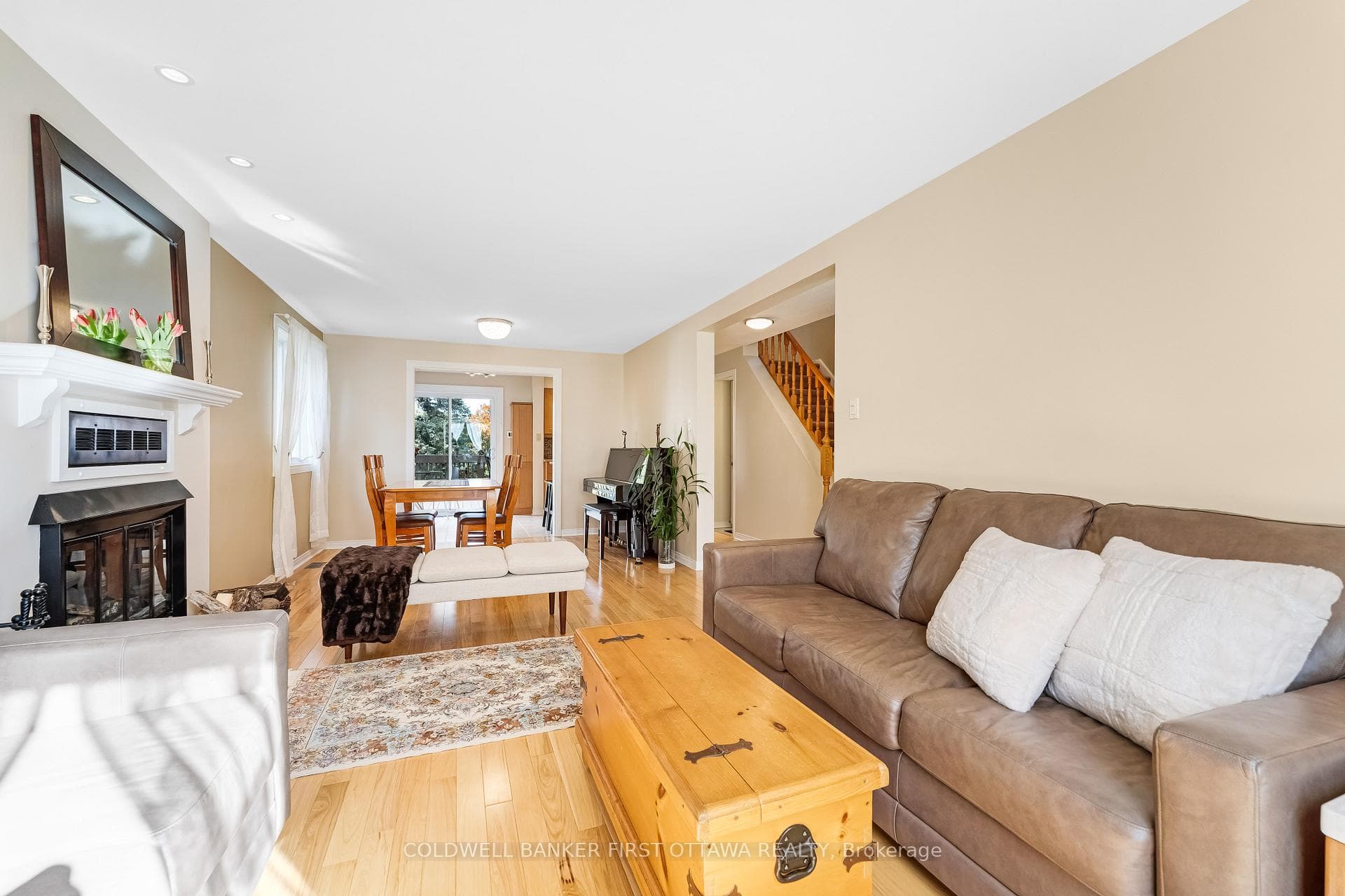 Hardwood in living and dining room.