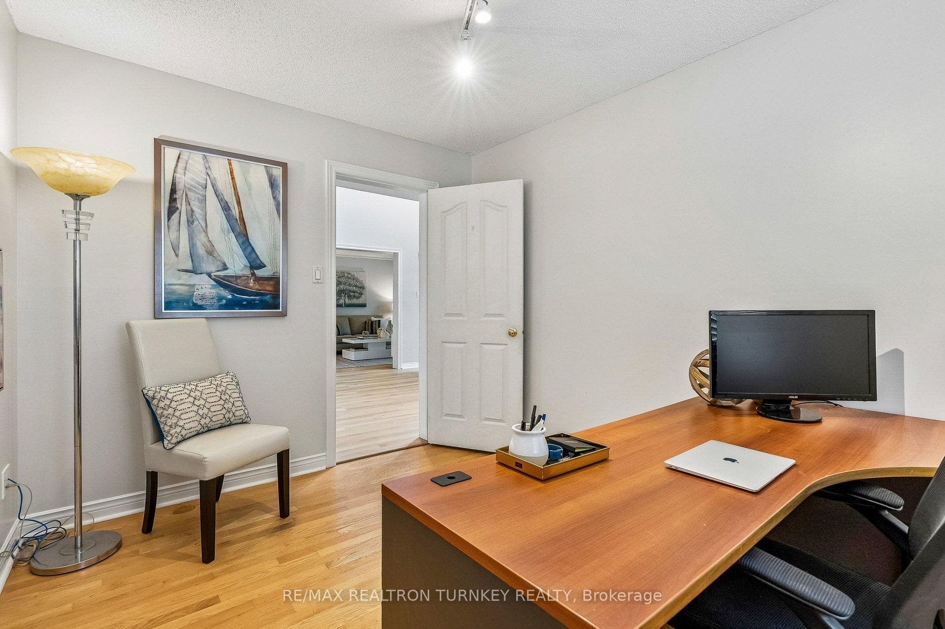 Main Flr Home Office w Hrdwd Flrs & Bright Window