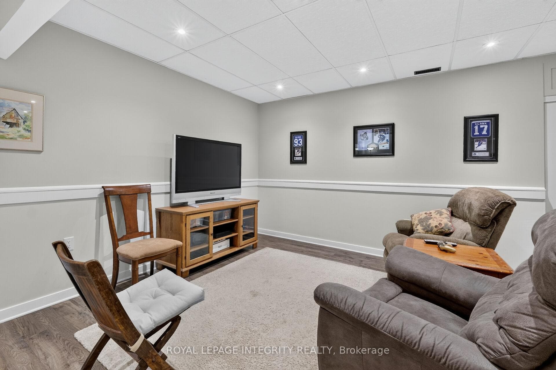 TV corner in recreation room