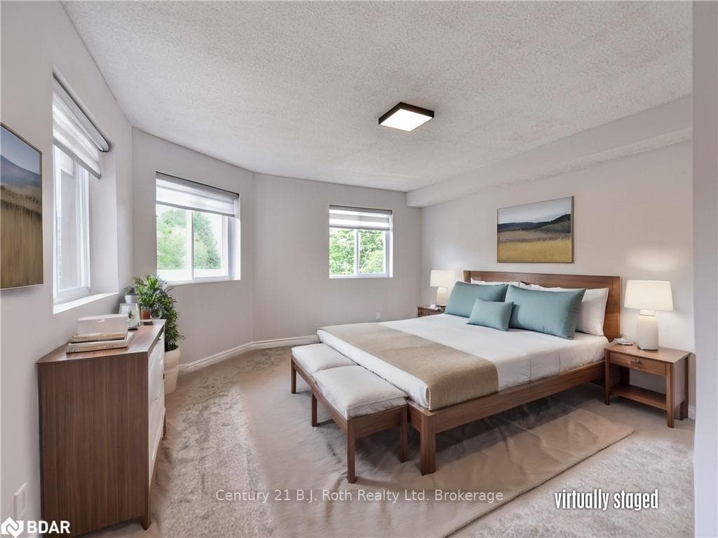 Virtually staged primary bedroom