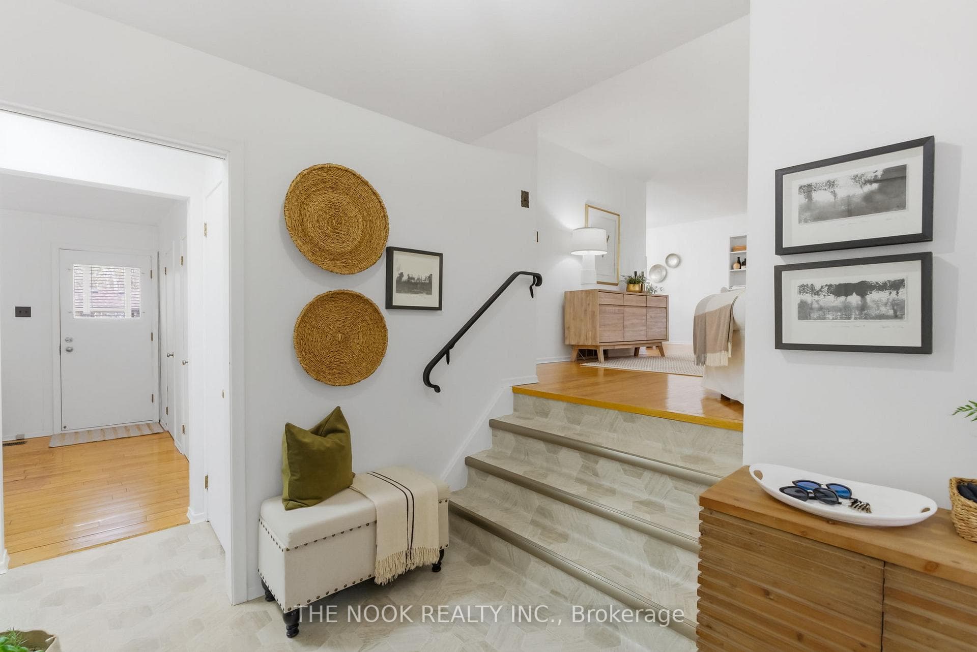 Just a few steps up to the living room