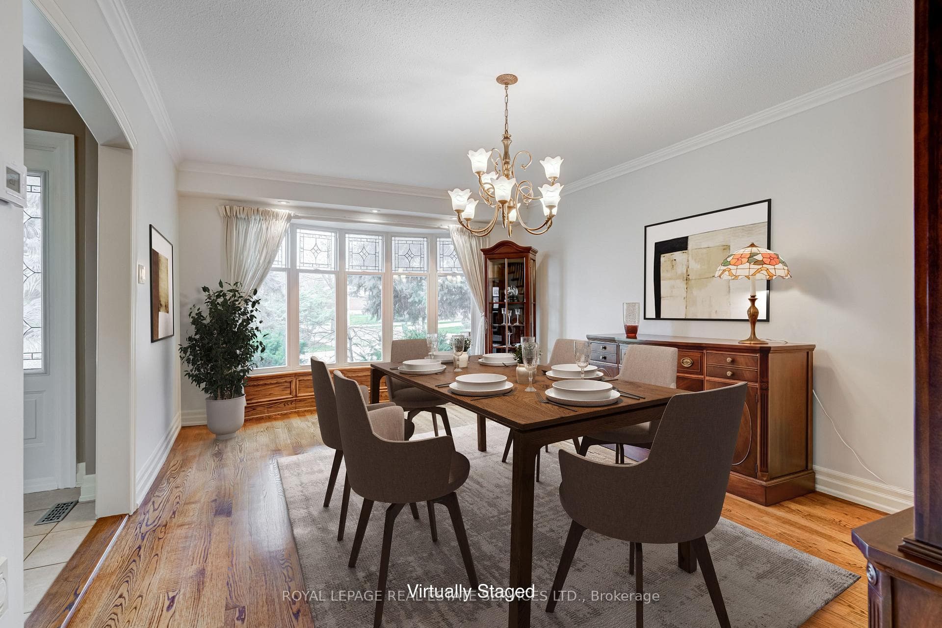 virtually staged Dining room