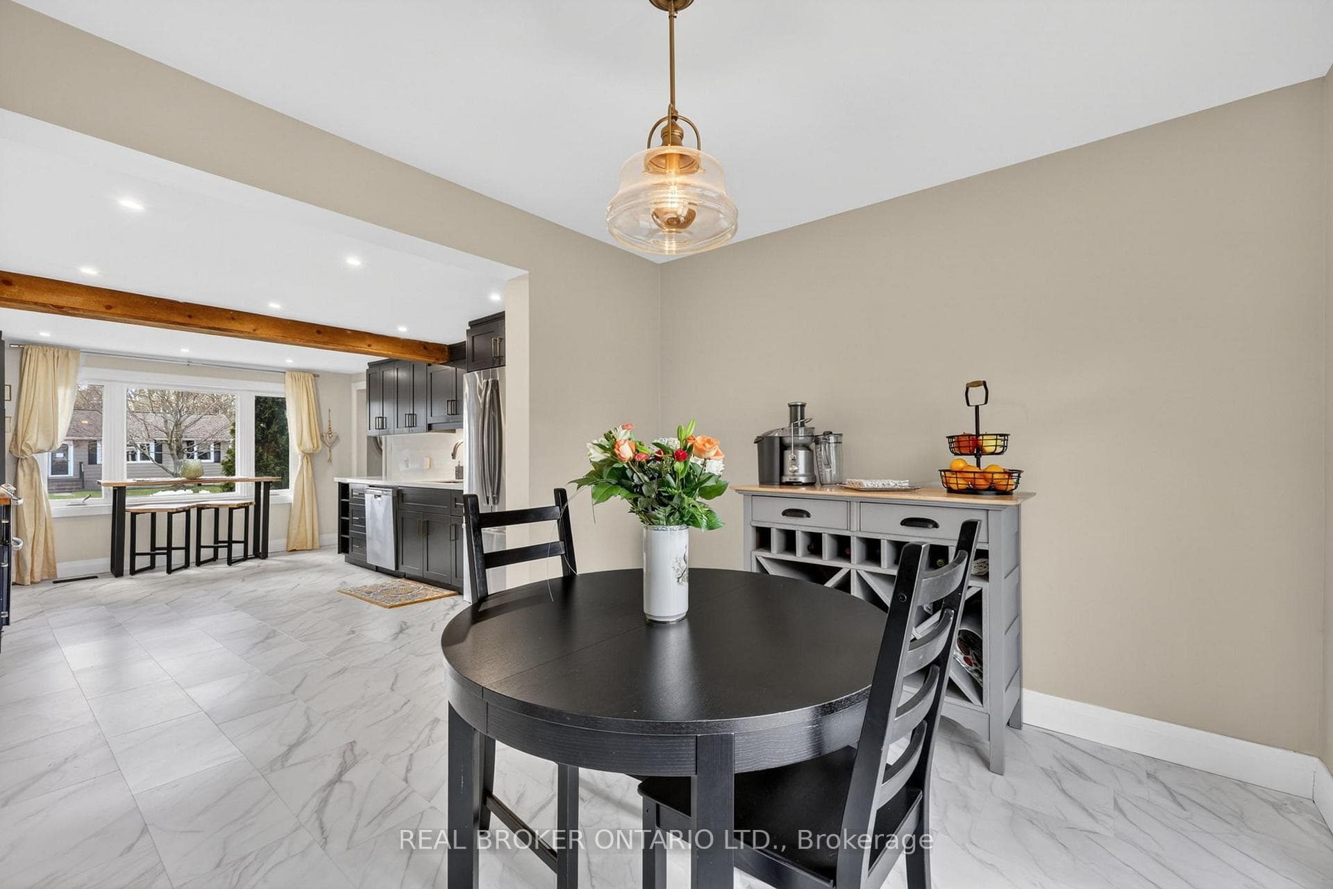 Generous dining area