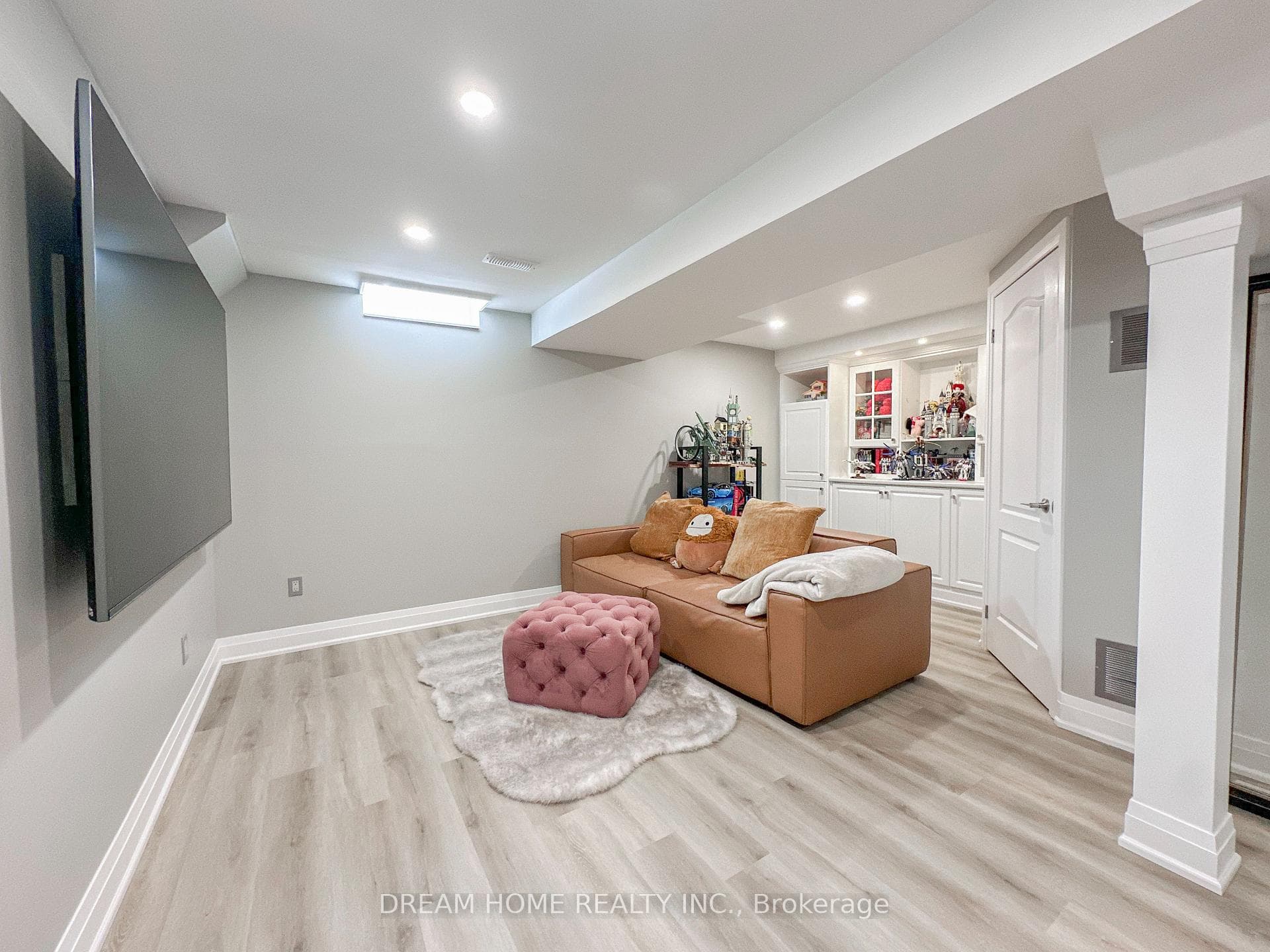 Cozy basement family room