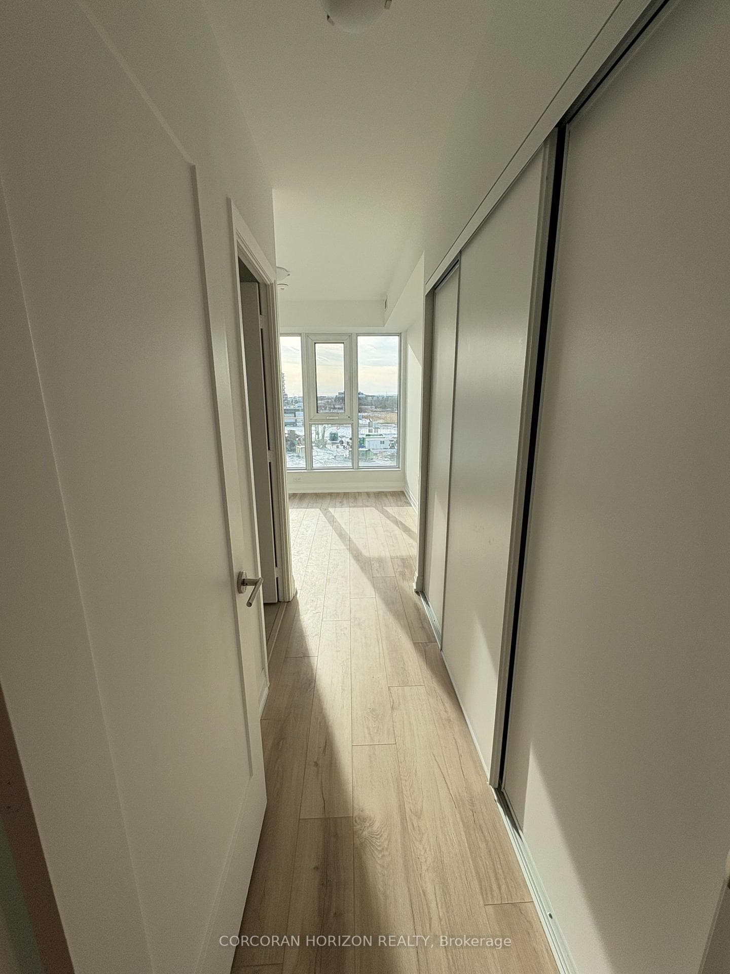 Primary hallway with extra large closets