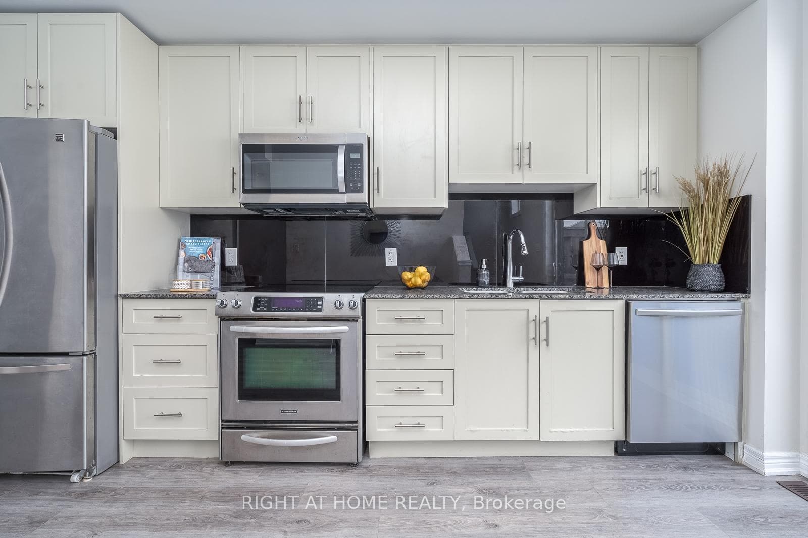 Quartz counters, and quartz backsplash