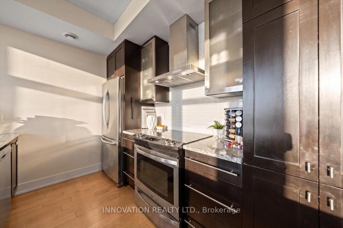 Open kitchen with stainless appliances