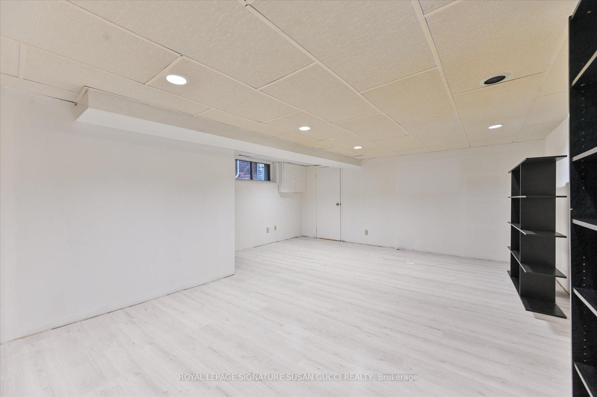 Bright open rec room on lower level