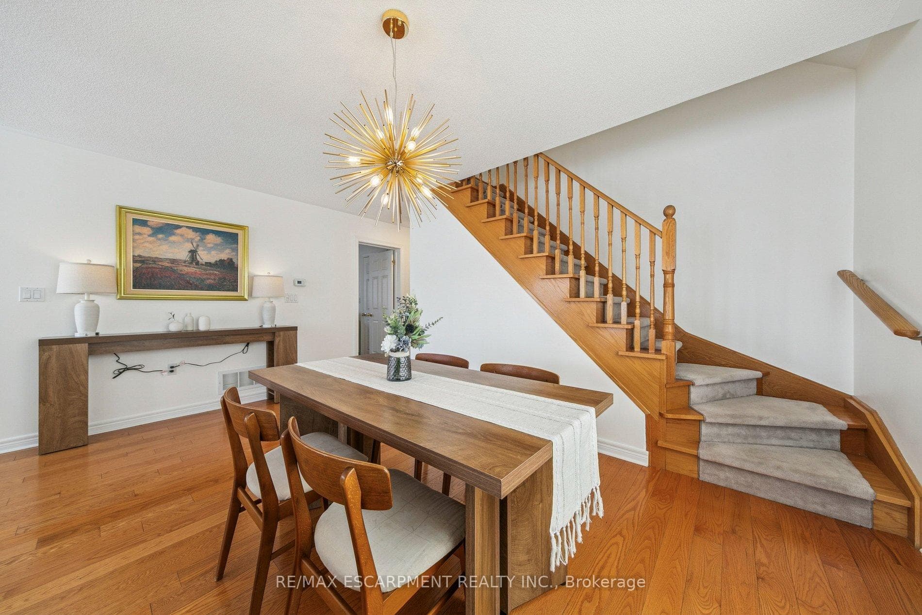 Dining area and stairs to loft
