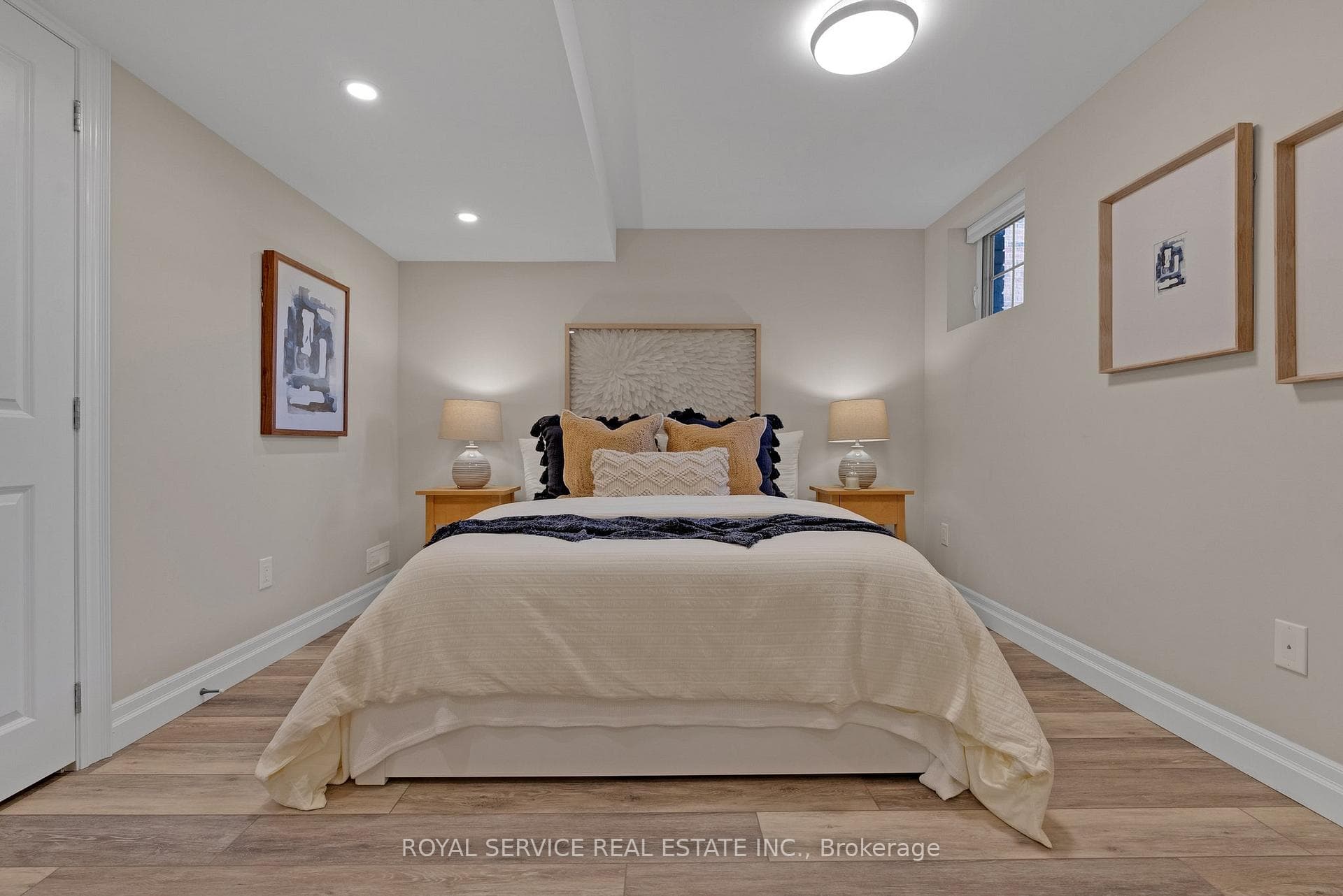 Den with above grade window and closet