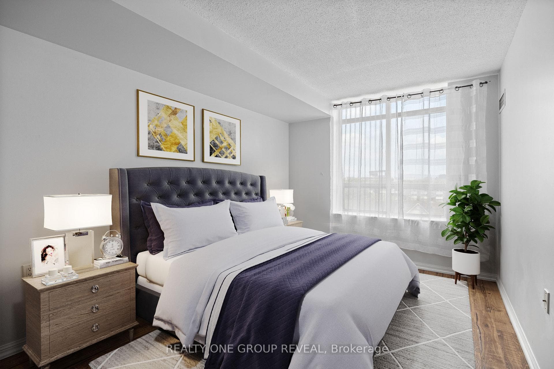 Virtually staged Bedroom