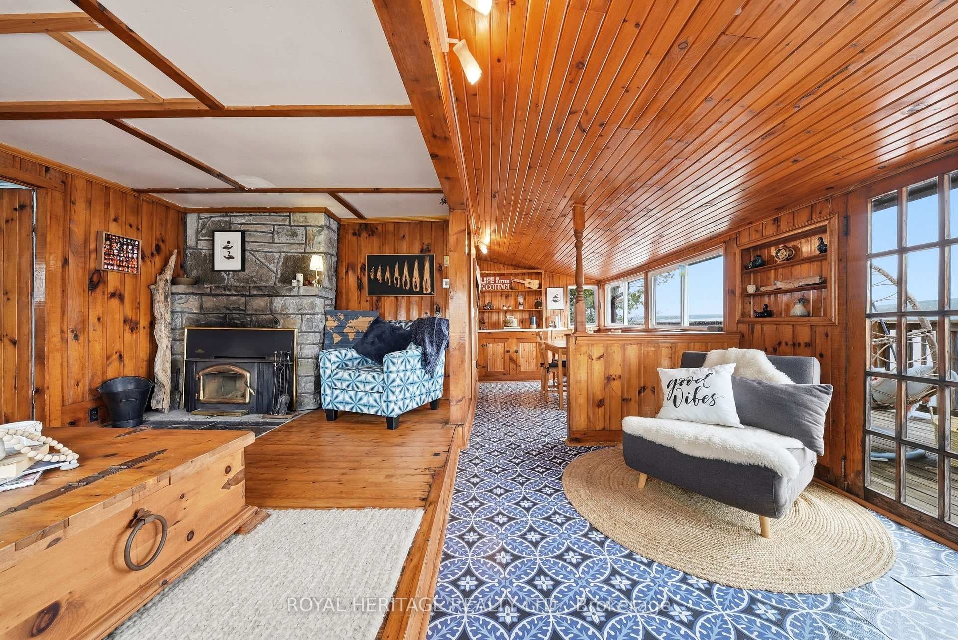 Wood fireplace
